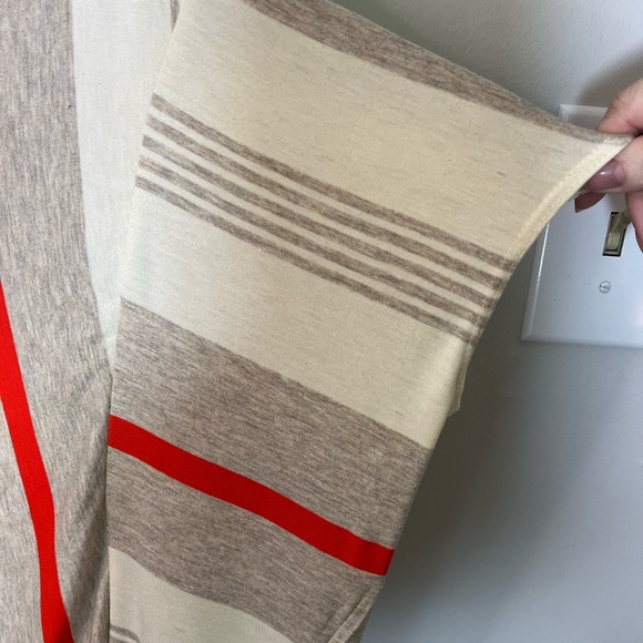 Anthropologie Gray Ivory Orange Striped Short Sleeve Shift Tunic Dress Size S - Picture 4 of 8